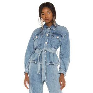 Lovers and Friends Sara Denim Jacket in Palladium